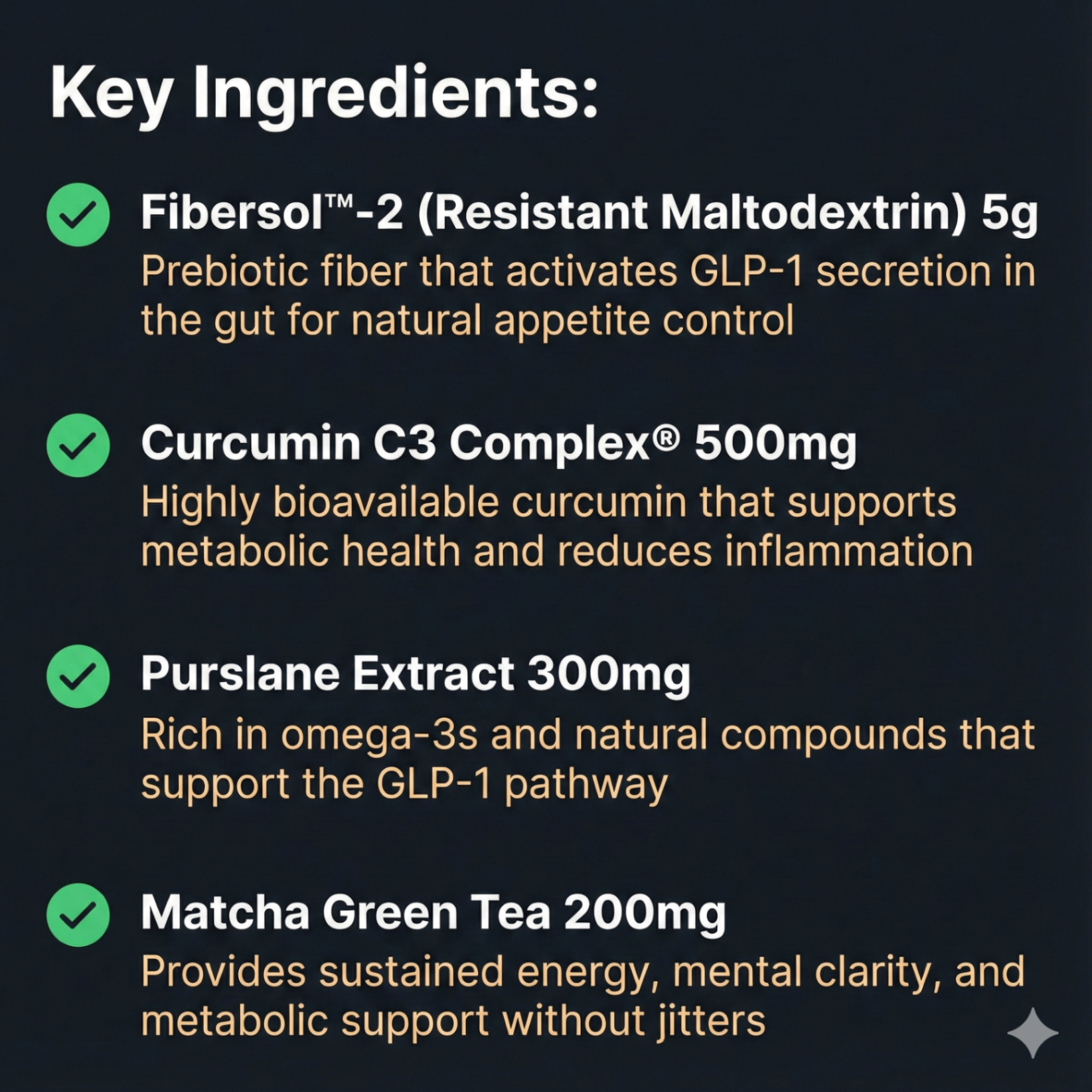 Thumbnail: Corvantix key ingredients list - Fibersol, curcumin, purslane, matcha